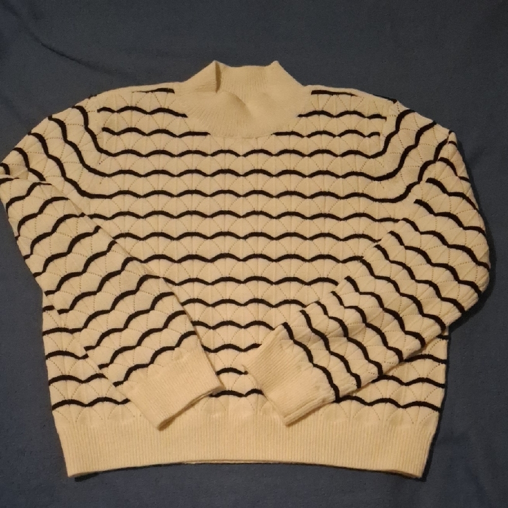Cyrus Cream and Black Sweater
